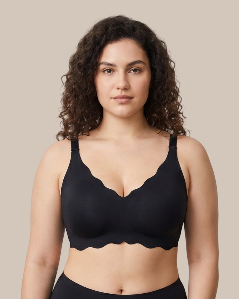 Soutien-gorge souple sans armatures à couverture complète et bord festonné