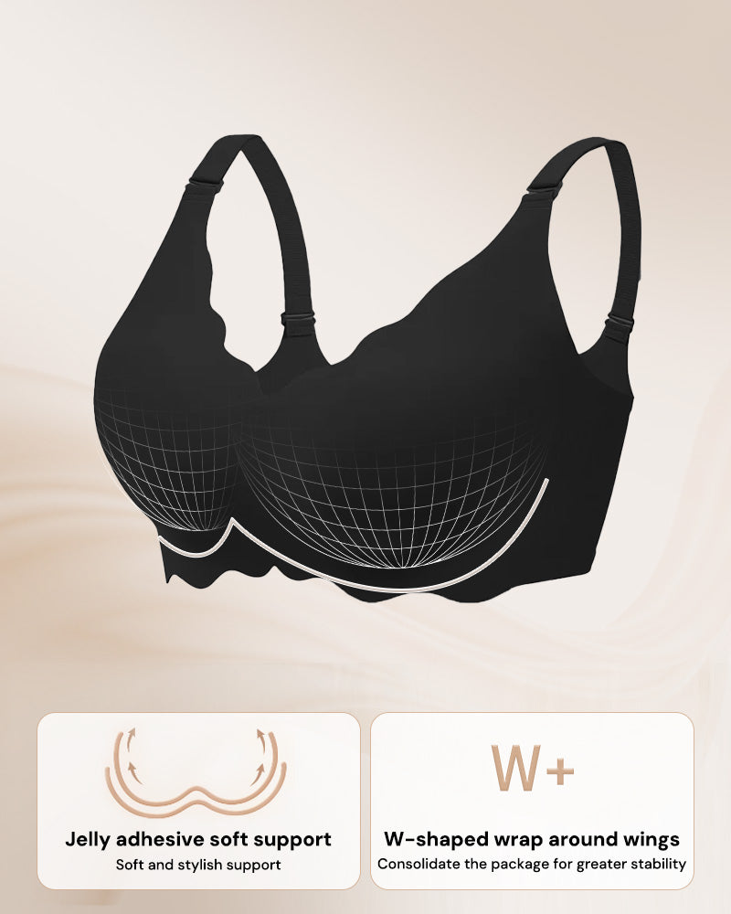 Soutien-gorge souple sans armatures à couverture complète et bord festonné
