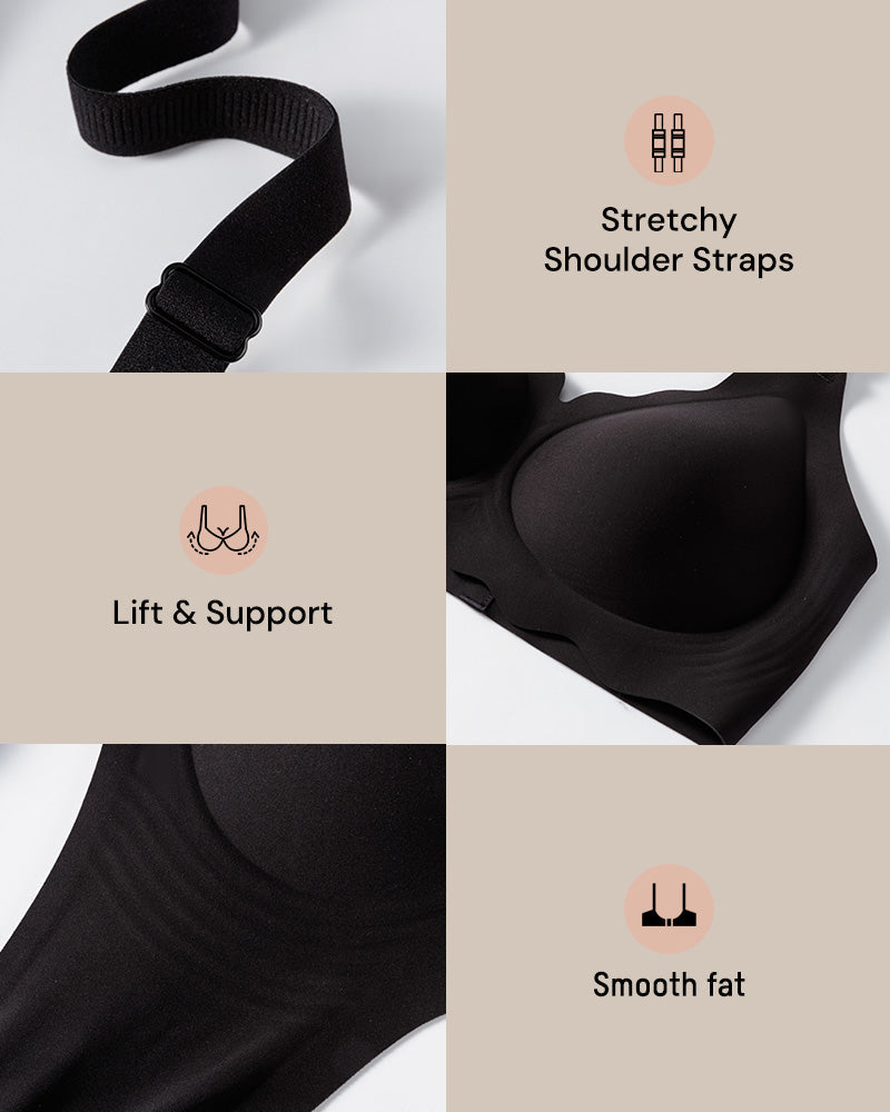 Soutien-gorge souple sans armatures à couverture complète et bord festonné