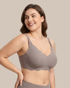 Soutien-gorge souple sans armatures à couverture complète et bord festonné