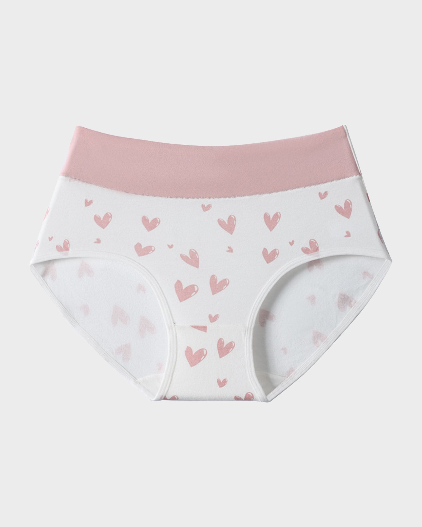 Lot de 6 culottes taille haute en coton doux imprimé cœurs
