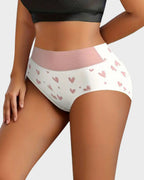 Lot de 6 culottes taille haute en coton doux imprimé cœurs