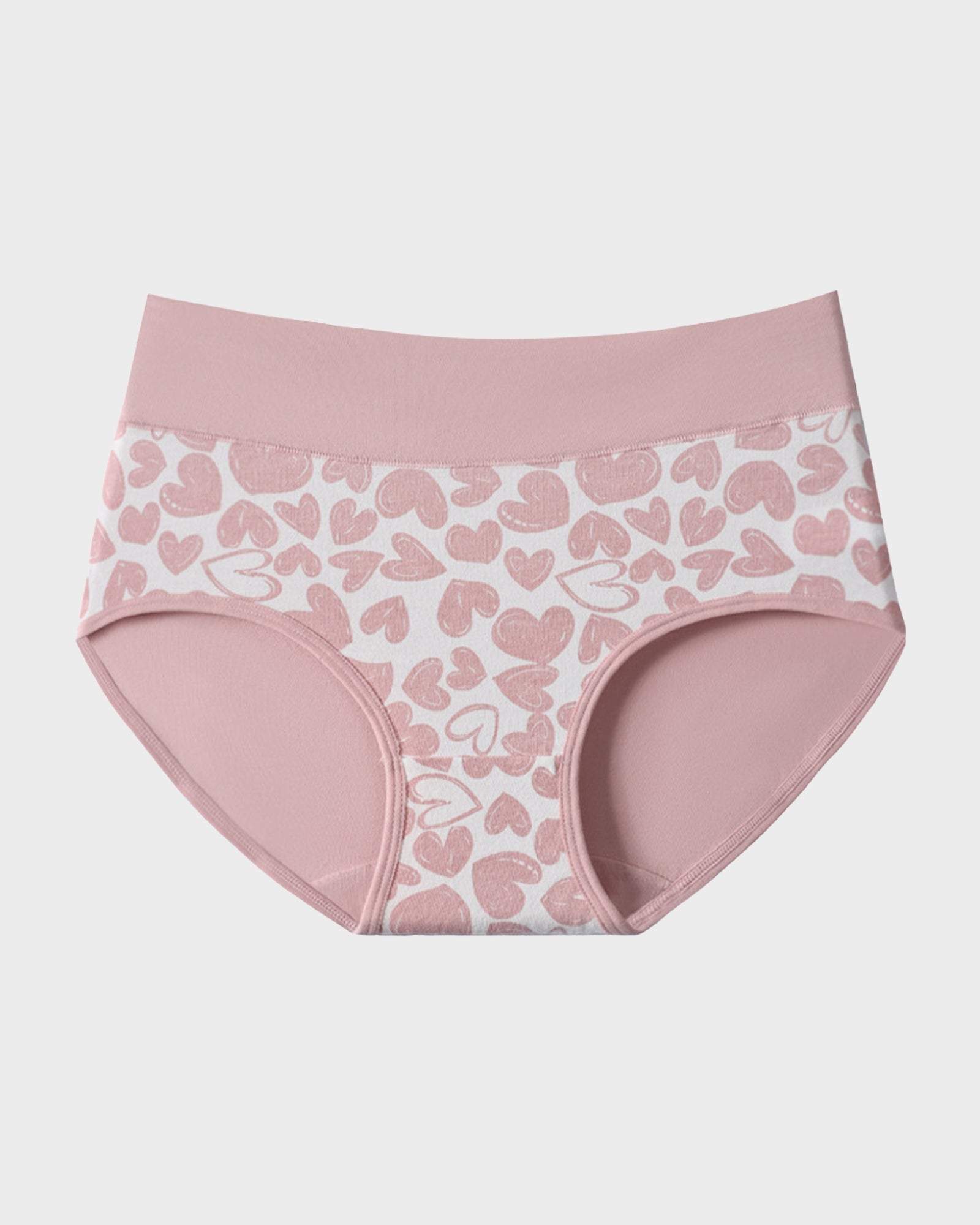 Lot de 6 culottes taille haute en coton doux imprimé cœurs
