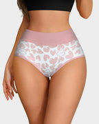 Lot de 6 culottes taille haute en coton doux imprimé cœurs