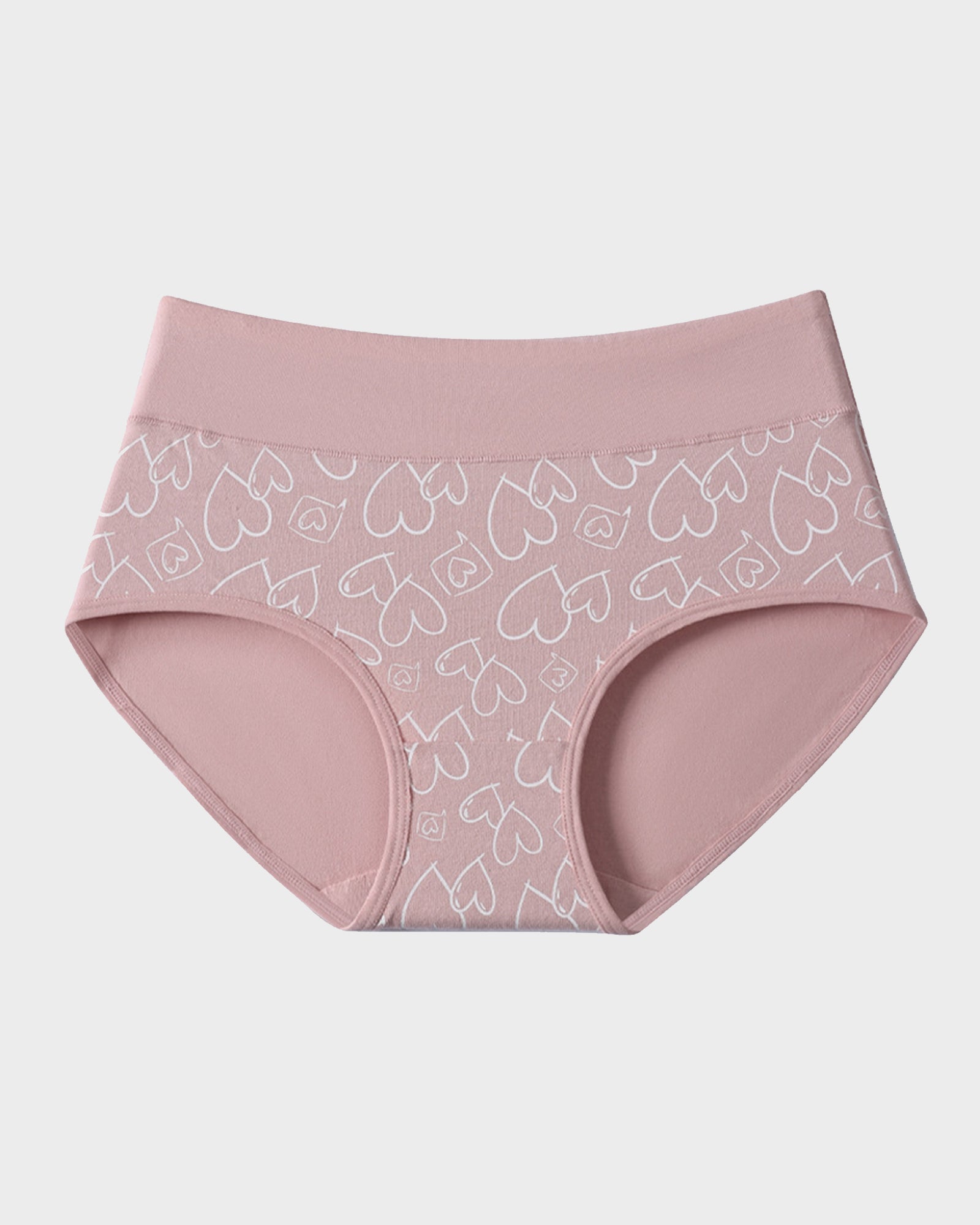 Lot de 6 culottes taille haute en coton doux imprimé cœurs