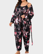 Ensemble de Pyjama Floral 3 Pièces Doux et Soyeux