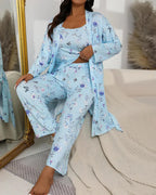 Ensemble de Pyjama Floral 3 Pièces Doux et Soyeux