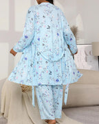 Ensemble de Pyjama Floral 3 Pièces Doux et Soyeux