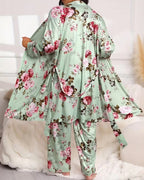 Ensemble de Pyjama Floral 3 Pièces Doux et Soyeux
