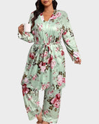 Ensemble de Pyjama Floral 3 Pièces Doux et Soyeux