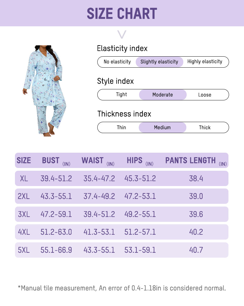 Ensemble de Pyjama Floral 3 Pièces Doux et Soyeux