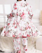 Ensemble de Pyjama Floral 3 Pièces Doux et Soyeux