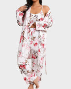Ensemble de Pyjama Floral 3 Pièces Doux et Soyeux