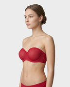 Soutien-gorge balconnet armaturé en tulle sans bretelles