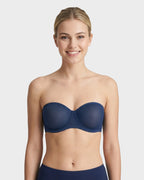 Soutien-gorge balconnet armaturé en tulle sans bretelles