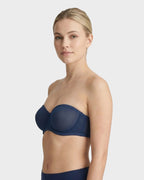 Soutien-gorge balconnet armaturé en tulle sans bretelles