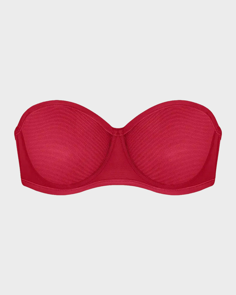 Soutien-gorge balconnet armaturé en tulle sans bretelles
