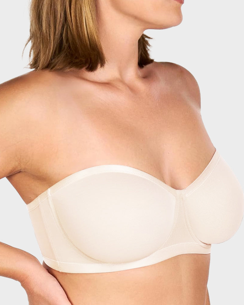 Soutien-gorge balconnet armaturé en tulle sans bretelles