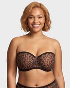 Soutien-gorge balconnet armaturé en tulle sans bretelles