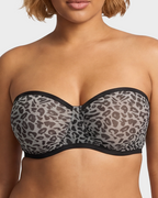 Soutien-gorge balconnet armaturé en tulle sans bretelles