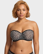 Soutien-gorge balconnet armaturé en tulle sans bretelles