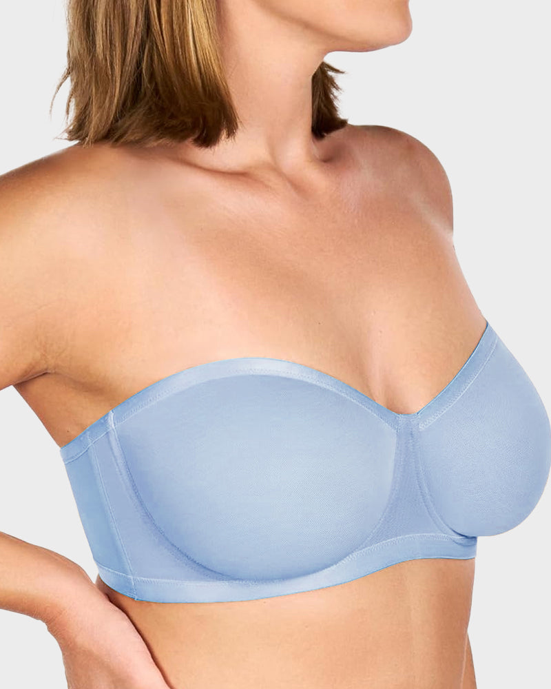Soutien-gorge balconnet armaturé en tulle sans bretelles