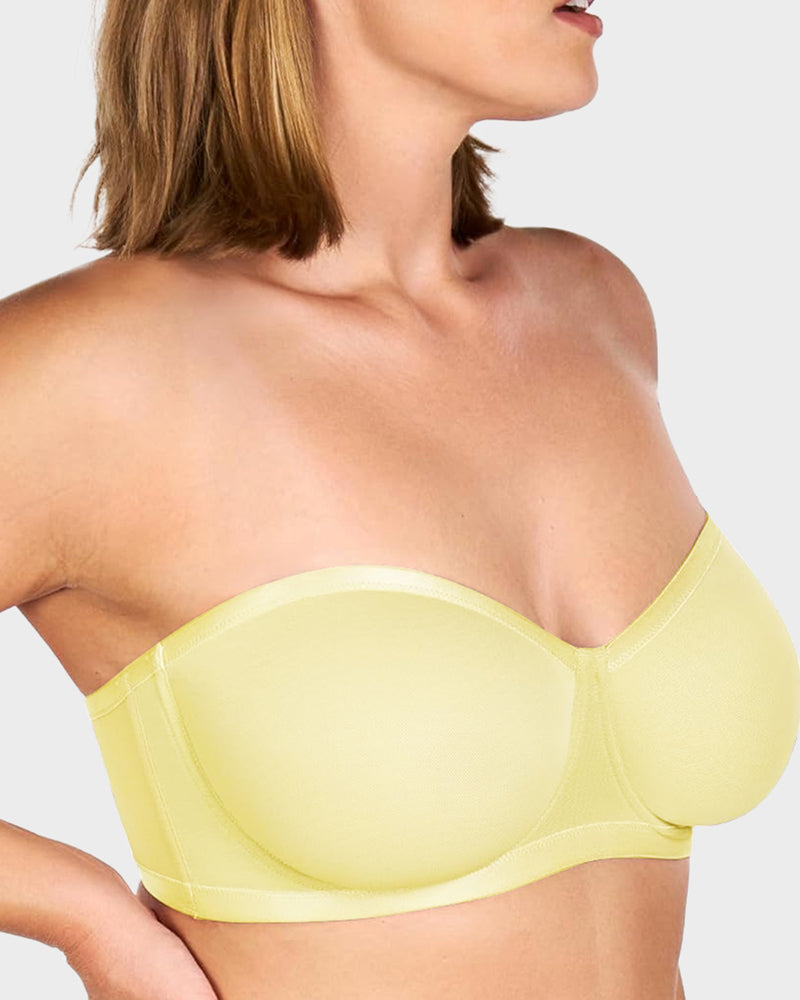 Soutien-gorge balconnet armaturé en tulle sans bretelles
