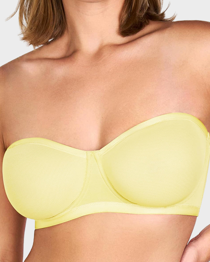 Soutien-gorge balconnet armaturé en tulle sans bretelles