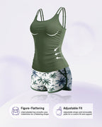 Tankini-Set mit Bauchkontrolle und Raffungen