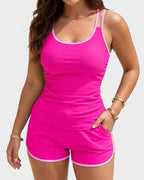 Tankini-Set mit Bauchkontrolle und Raffungen