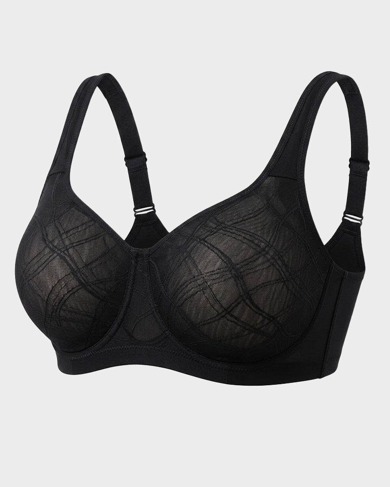 Soutien-gorge confort jacquard maille ultra léger couvrant intégralement la poitrine
