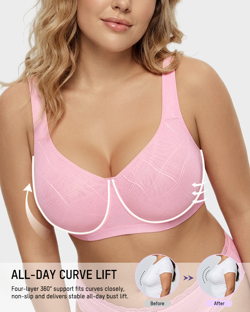 Soutien-gorge confort jacquard maille ultra léger couvrant intégralement la poitrine