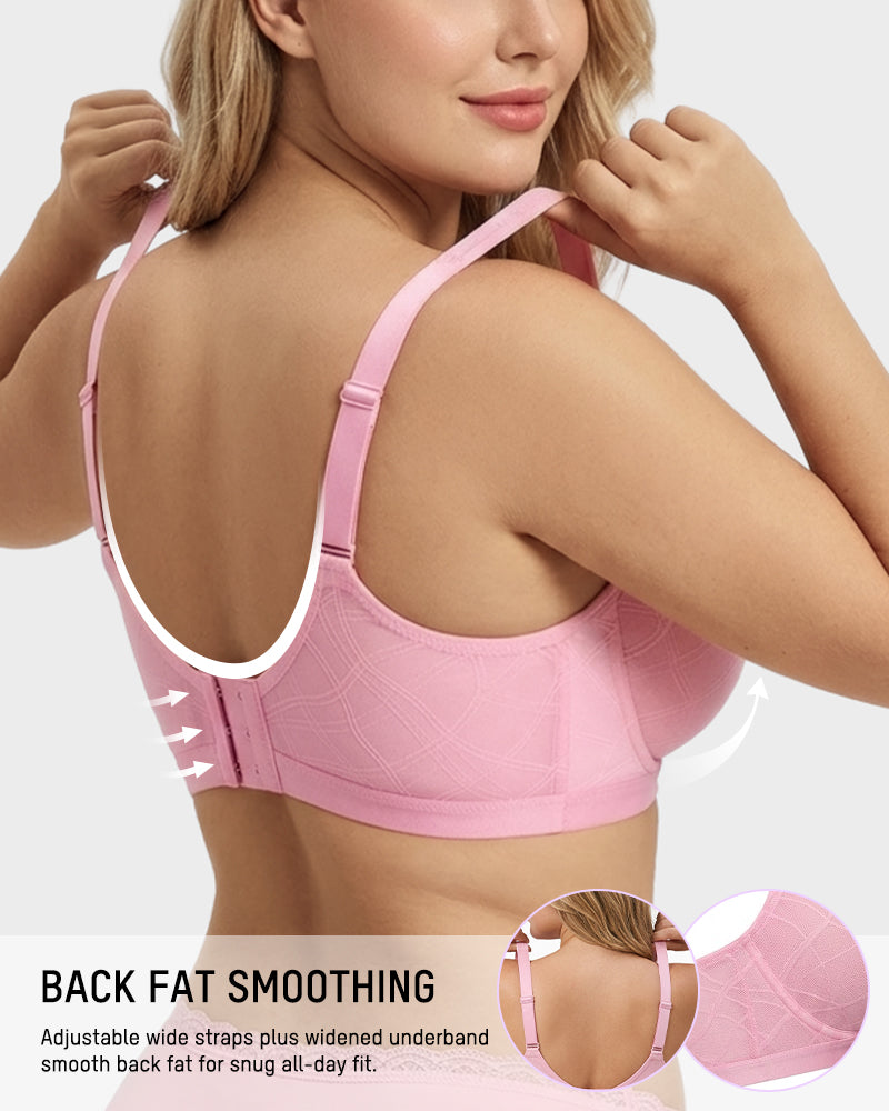 Soutien-gorge confort jacquard maille ultra léger couvrant intégralement la poitrine
