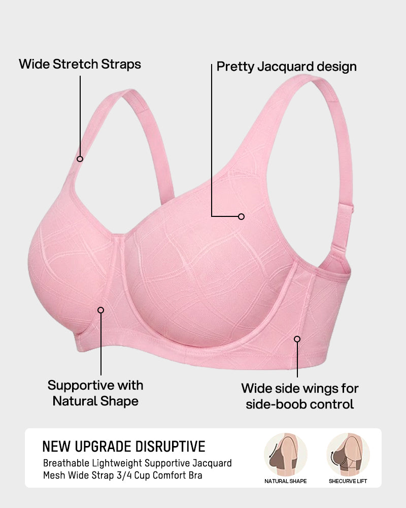 Soutien-gorge confort jacquard maille ultra léger couvrant intégralement la poitrine