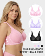 Soutien-gorge confort jacquard maille ultra léger couvrant intégralement la poitrine