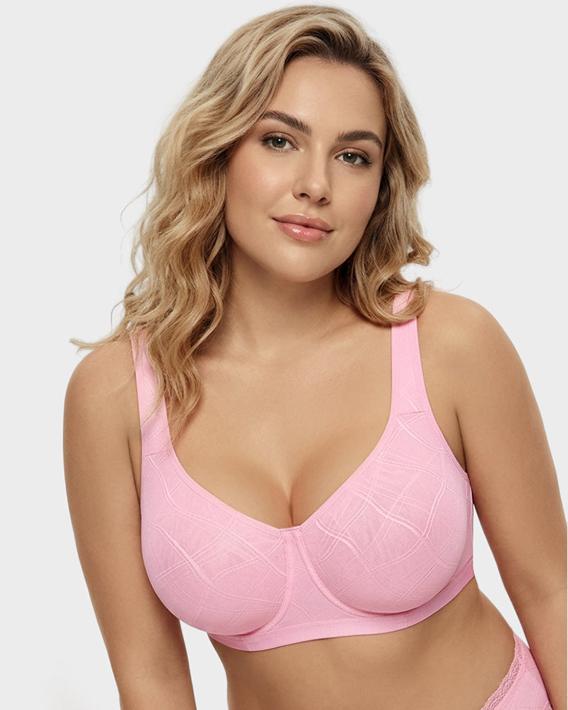 Soutien-gorge confort jacquard maille ultra léger couvrant intégralement la poitrine