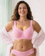 Soutien-gorge confort jacquard maille ultra léger couvrant intégralement la poitrine