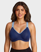 Soutien-gorge de sport couvrant non doublé à armatures externes