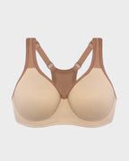 Soutien-gorge de sport couvrant non doublé à armatures externes