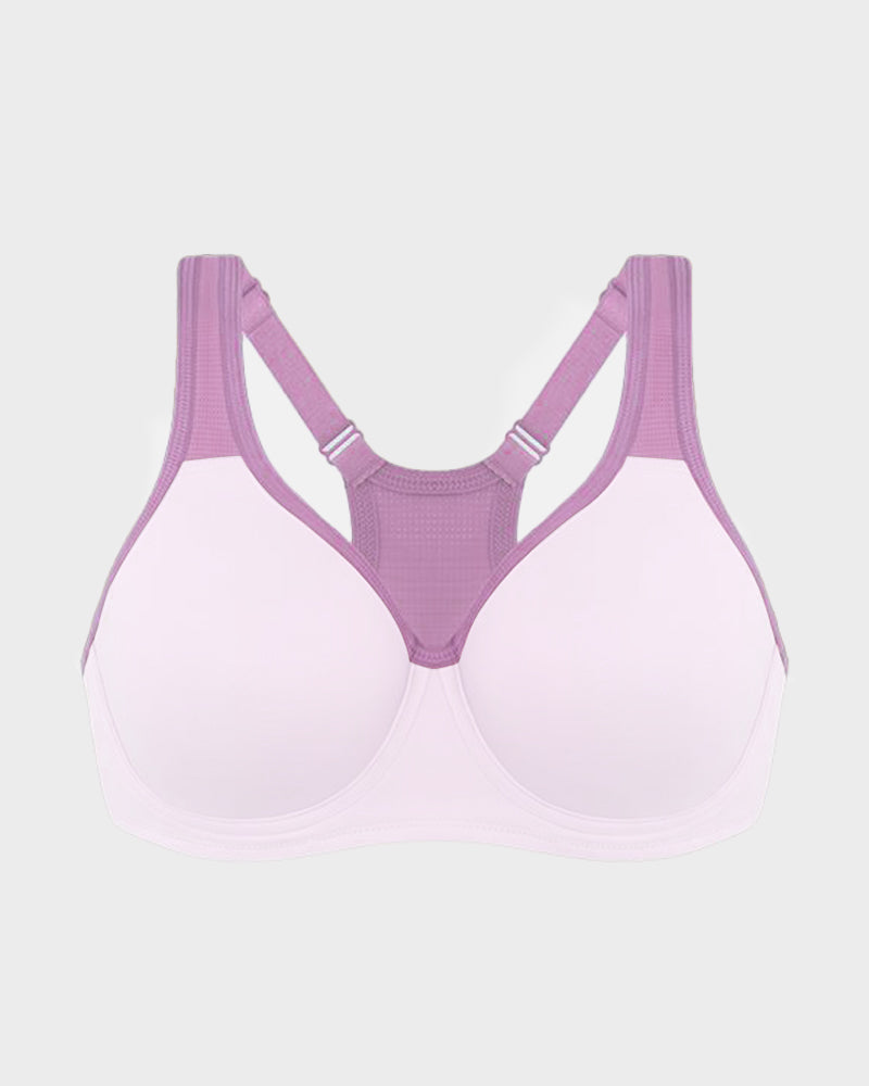 Soutien-gorge de sport couvrant non doublé à armatures externes