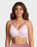 Soutien-gorge de sport couvrant non doublé à armatures externes
