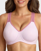 Soutien-gorge de sport couvrant non doublé à armatures externes