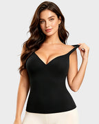 Caraco sculptant à col en V avec soutien-gorge intégré