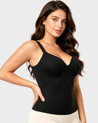 Caraco sculptant à col en V avec soutien-gorge intégré