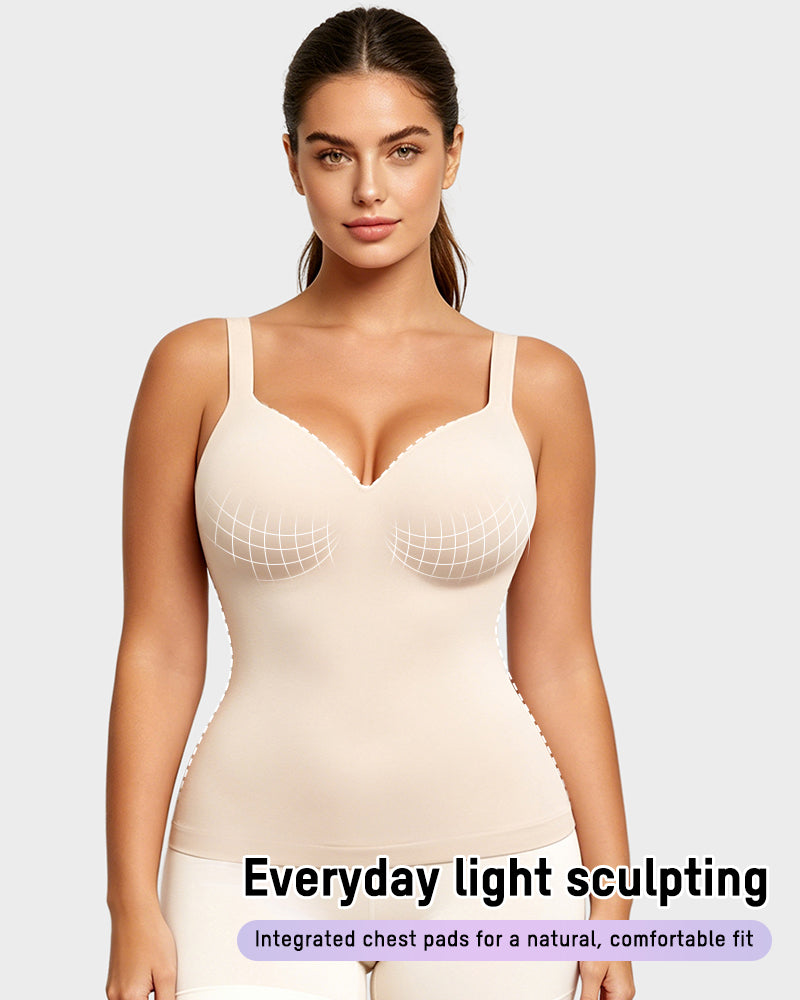 Caraco sculptant à col en V avec soutien-gorge intégré