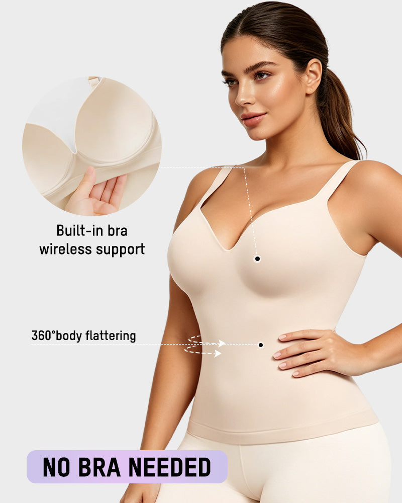 Caraco sculptant à col en V avec soutien-gorge intégré