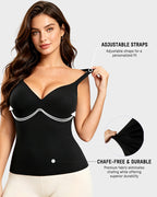 Caraco sculptant à col en V avec soutien-gorge intégré