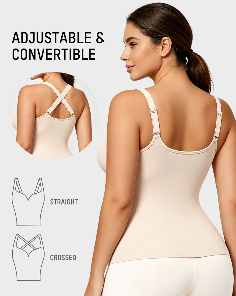 Caraco sculptant à col en V avec soutien-gorge intégré