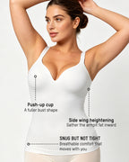 Caraco sculptant à col en V avec soutien-gorge intégré