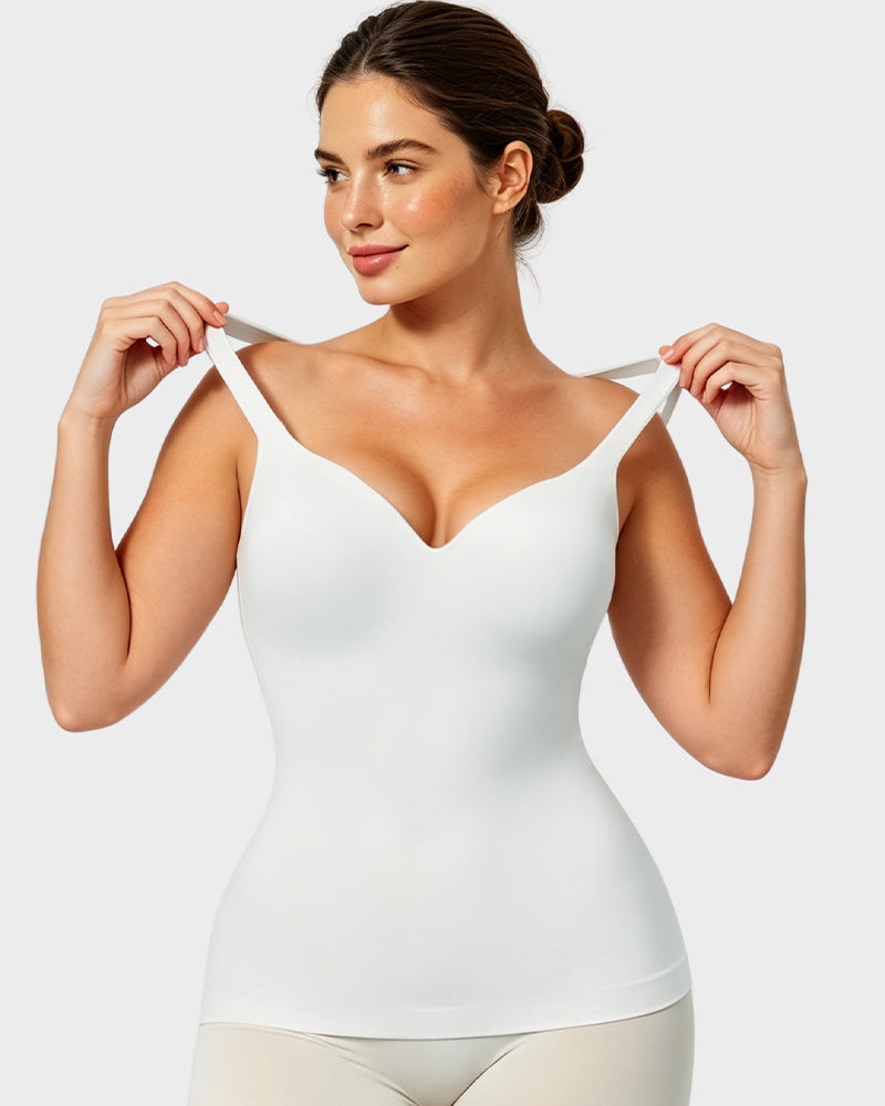 Caraco sculptant à col en V avec soutien-gorge intégré